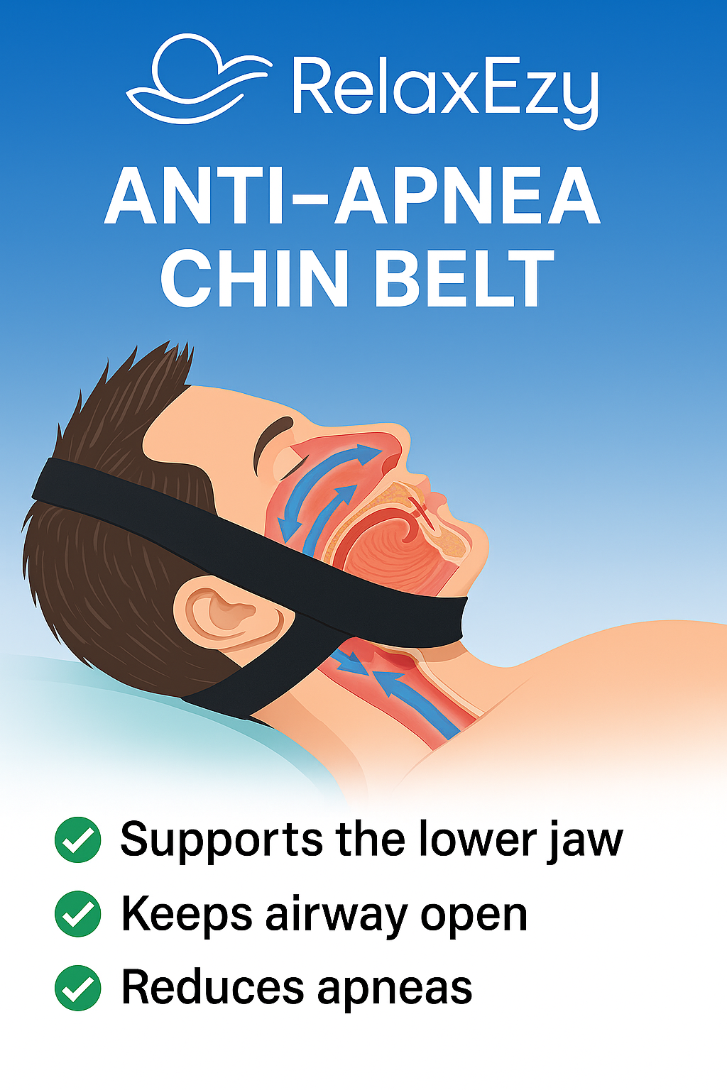 Adjustable Anti-Apnea Jaw Belt